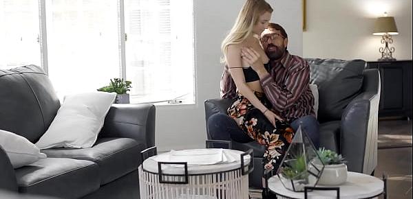  Crazy stepdad manipulates petite blonde teen Riley Star and he fucked her so hard
